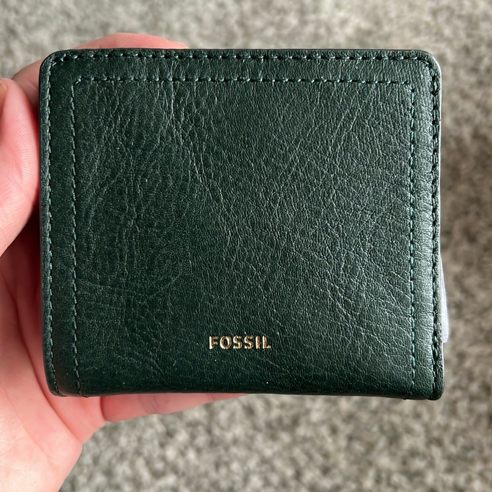 Green Leather Brand New Fossil Wallet